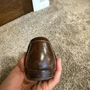 Coach Dark Brown Leather Loafers with Chain Accent COACH Jess Leather Chunky Chain Link Logo Accent Loafer  main image 2